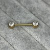 Nipple Barbell With Bezel Set CZ Ends