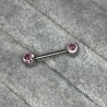 Nipple Barbell With Bezel Set CZ Ends