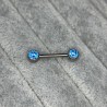 Nipple Barbell With Bezel Set CZ Ends