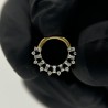 Implant Grade Titanium Hinged Segment Hoop Ring With Mixed Paved Baguette