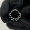 Implant Grade Titanium Hinged Segment Hoop Ring With Mixed Paved Baguette