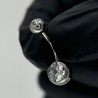 Externally Threaded belly Button CZ