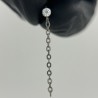 Bezel CZ With Chain Dangle Top