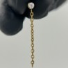 Bezel CZ With Chain Dangle Top