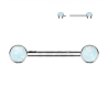 Nipple Barbell With Opal Bezel Set