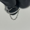 CZ Paved Side Hinged Segment Ring With Chain Dangle