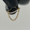 CZ Paved Side Hinged Segment Ring With Chain Dangle