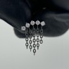 Titanium 5 CNC Set Round CZ With 5 Chians Dangle Top