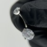 Set Double CZ Gem Belly Button