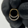 Hinged Segment Hoop Ring With double Facing Pave  CZ