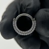 Hinged Segment Hoop Ring With Set CZ Pave Double Lined Front