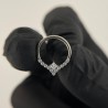 Implant Grade Titanium Paved Hinged Segment Hoop Ring With Square CZ