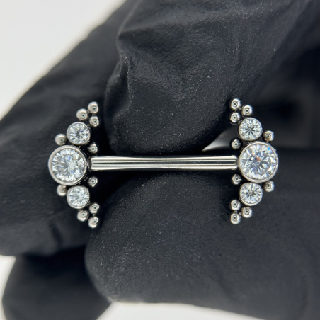 Nipple Barbell With Set CZ and Balls