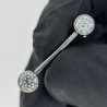 Nipple Barbell With Bezel Set CZ Ends