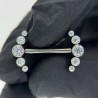 Nipple Barbell With 5 Bezel Set CZ