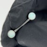 Nipple Barbell With Opal Bezel Set