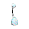 Round Top Opal With Prong Set Pear Opal
