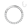 Hinged Segment Hoop Ring With Facing Pave  CZ