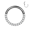Hinged Segment Hoop Ring With Facing Pave  CZ