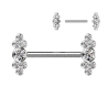 Barbells with CZ Bezel Set