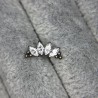 4 Prong Set Marquise CZ Tri-bead Cluster