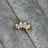 4 Prong Set Marquise CZ Tri-bead Cluster