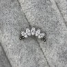 Internally 5 Prong Set Marquise CZ Tri-bead Cluster