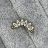 6 Marquise CZ Tri-bead Top