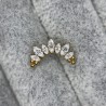 7 Prong Set Marquise CZ Tri-bead Cluster