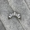 7 Prong Set Marquise CZ Tri-bead Cluster