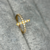 CZ Pave Side Cross Design Segment Ring