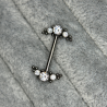 Nipple Barbell With Set CZ and Balls