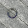 Hinged Segment Hoop Ring With Opal Lined Front