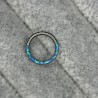 Hinged Segment Hoop Ring With Opal Lined Front