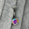 Set Double CZ Gem Belly Button