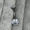 Set Double CZ Gem Belly Button