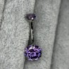 Set Double CZ Gem Belly Button