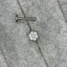 Bezel Set CZ Stone Flower Labret