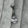 Round Top CZ With Prong Set Pear CZ