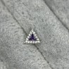 CZ Paved Triangle With Triangle CZ Center